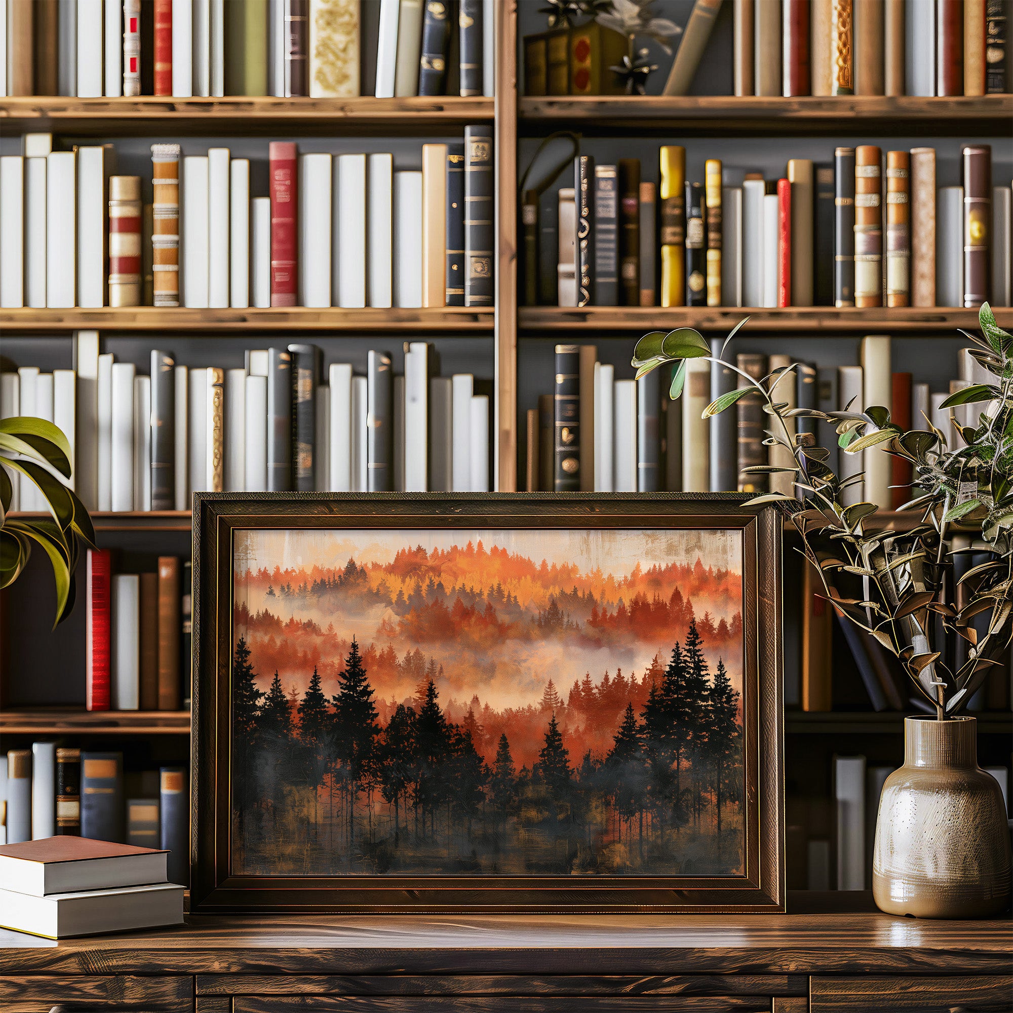 Ridgeline in Amber Fog
