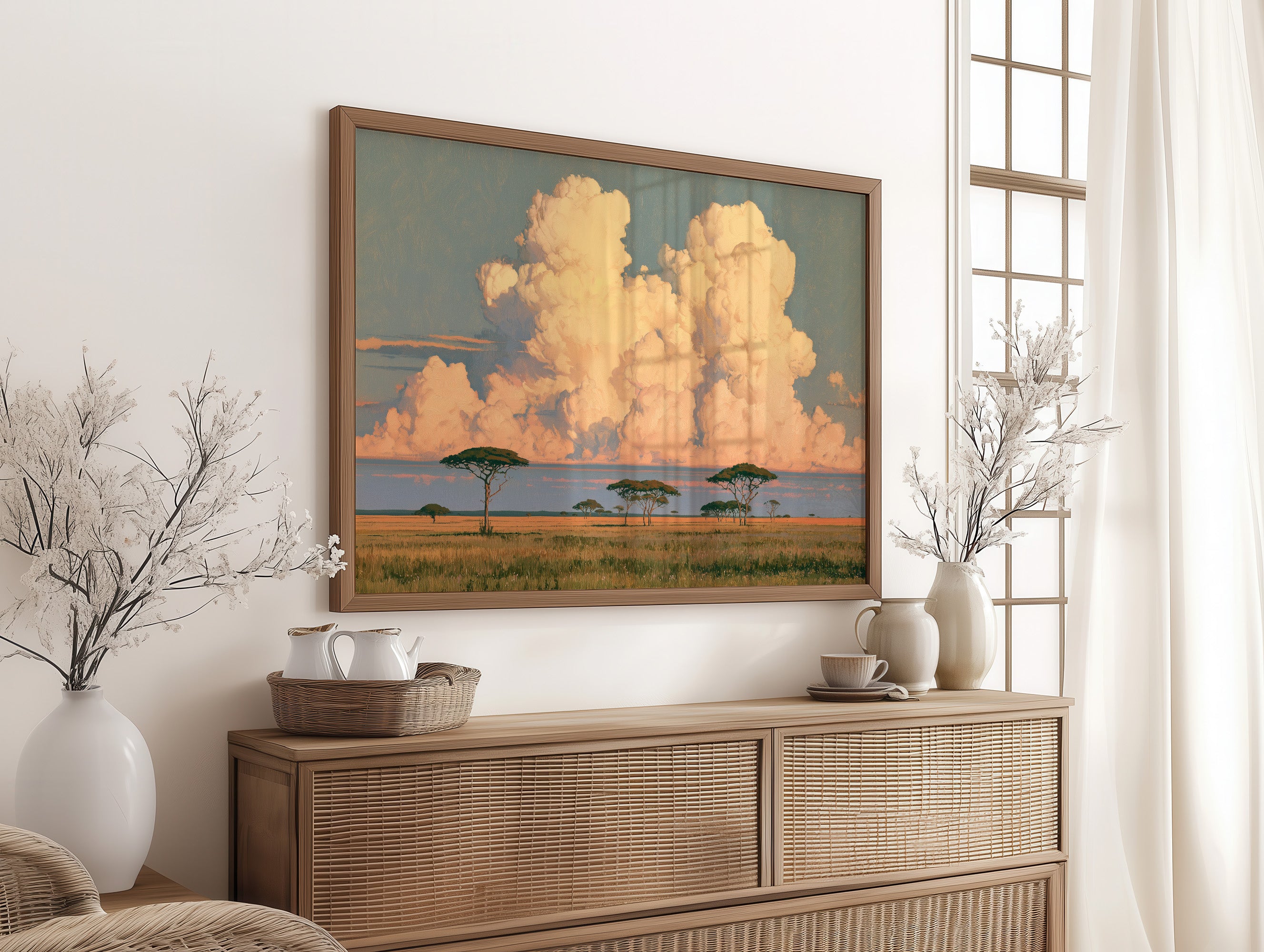 Savanna Under Cotton Clouds