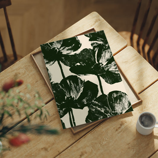 Forest Green Silhouette Blooms