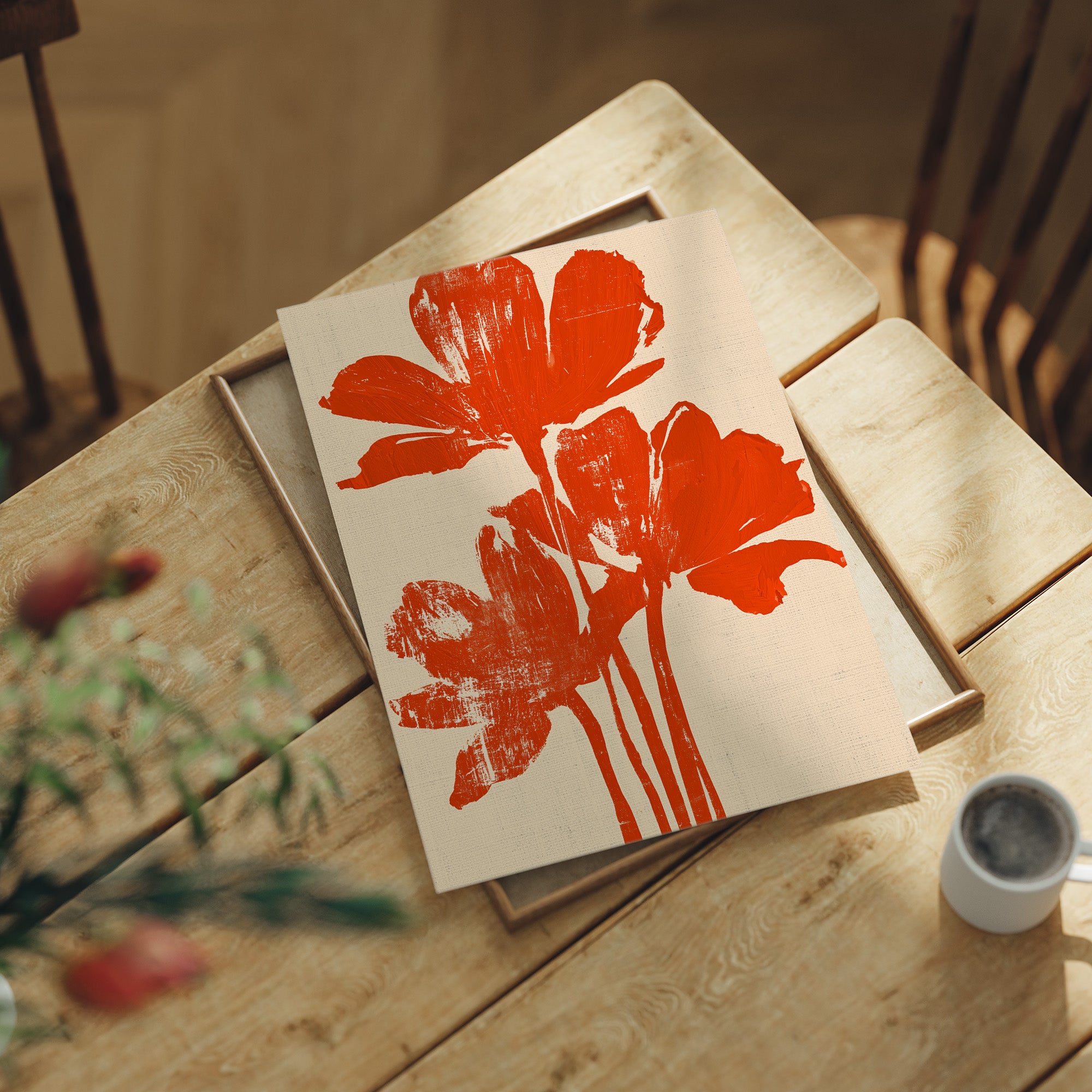 Bright Orange Bloom Trio