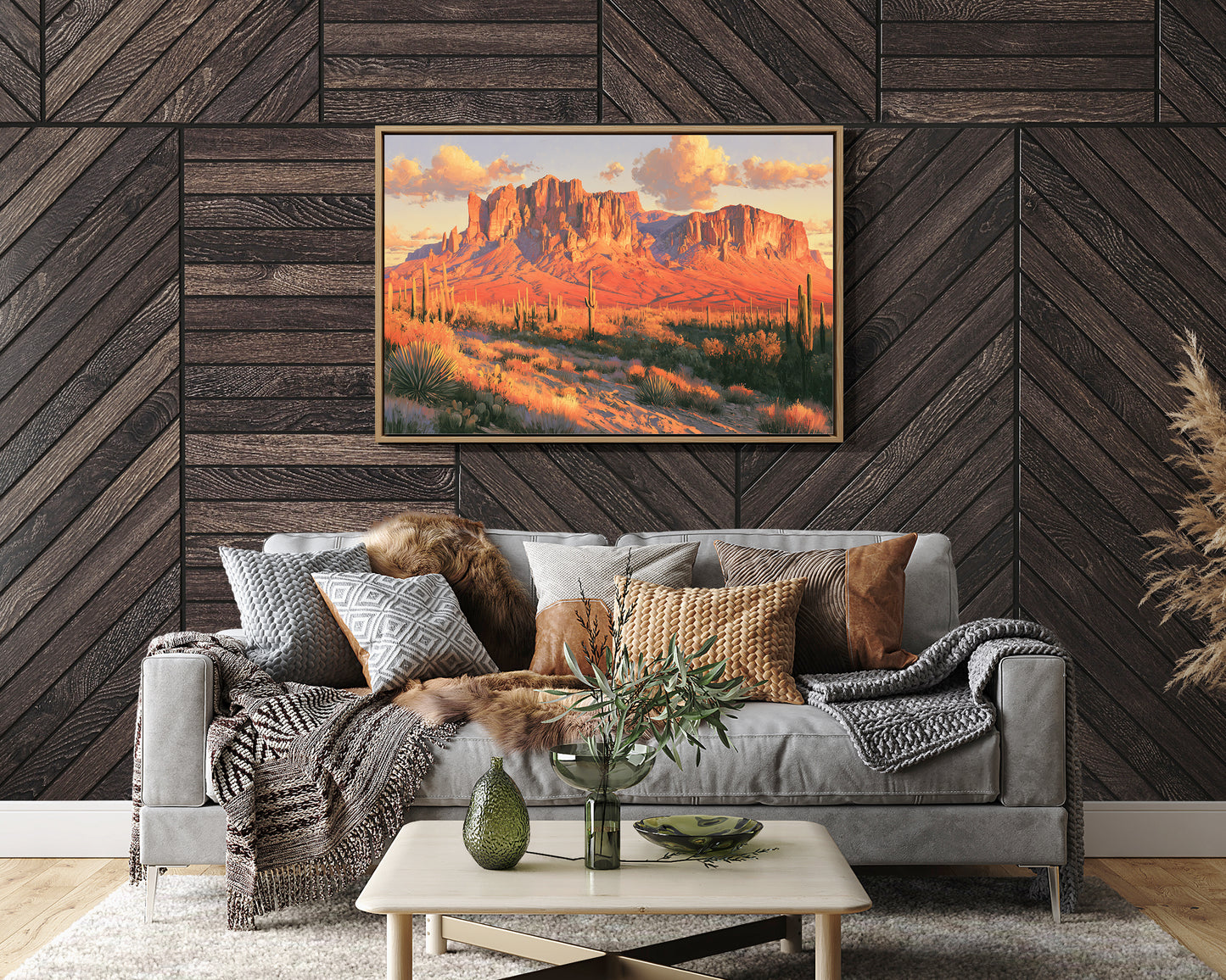 Superstition Mountains At Dusk