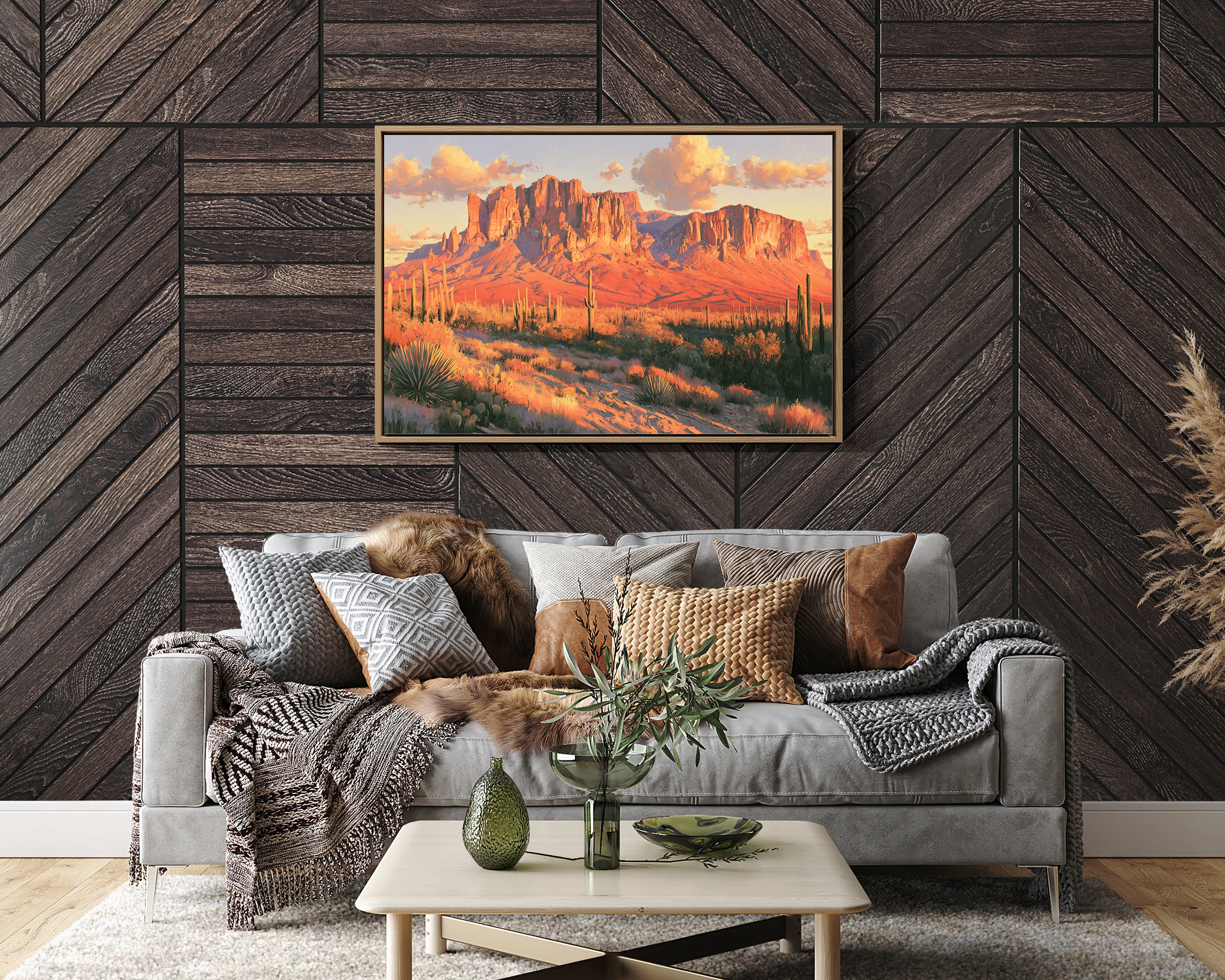 Superstition Mountains At Dusk