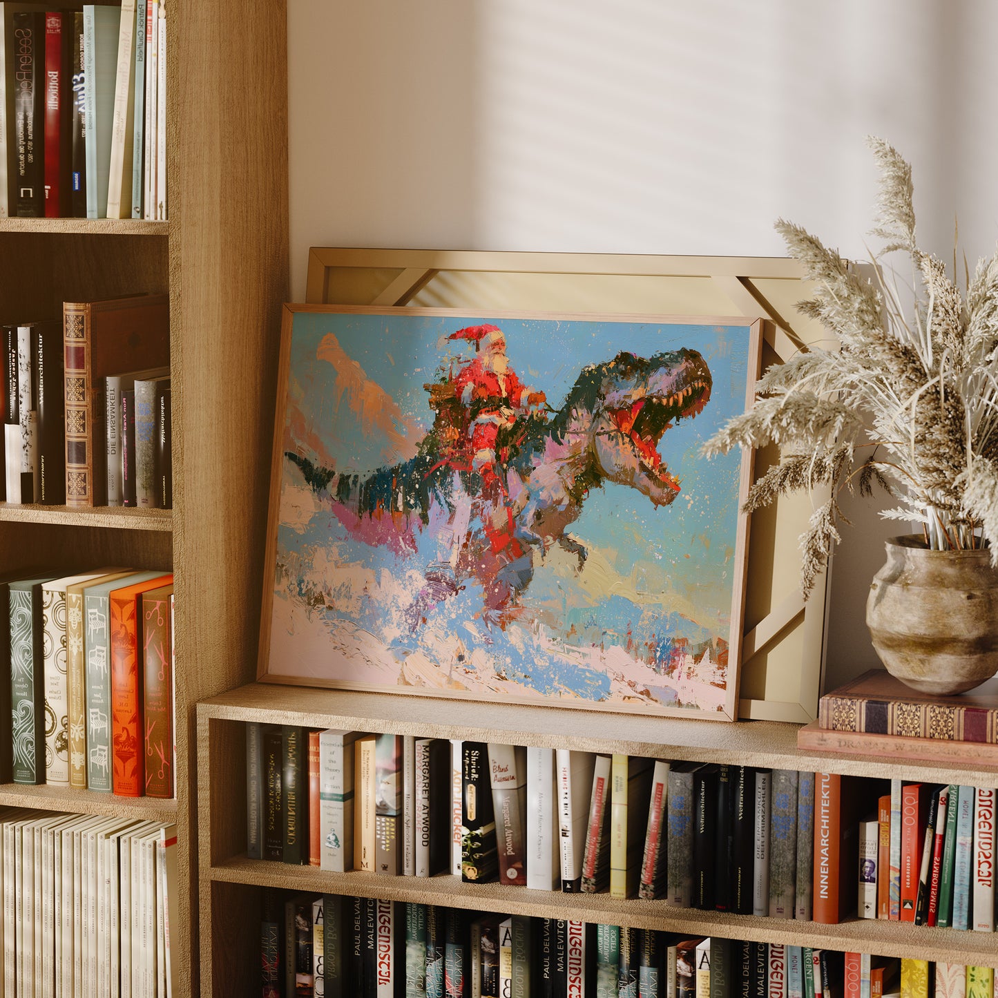 Santa Rides A T-Rex