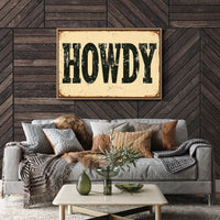 Howdy, Rusted Tin Sign