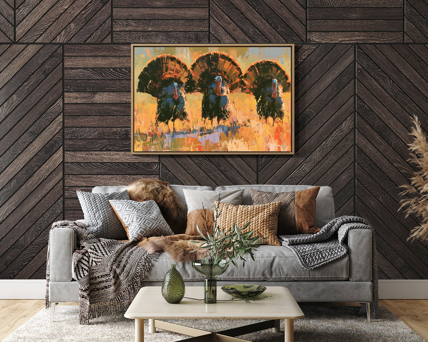 Three Turkeys, Full Display