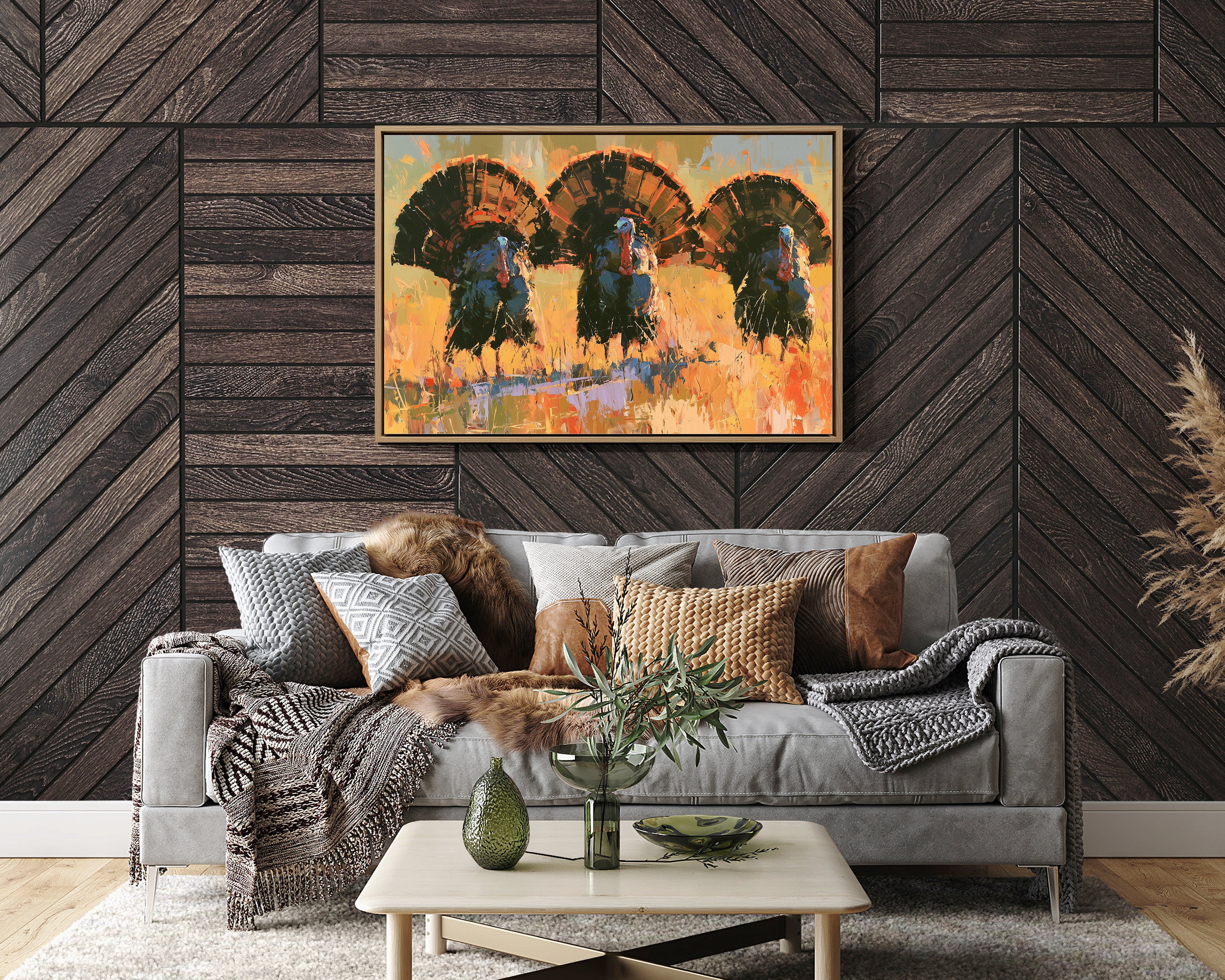 Three Turkeys, Full Display