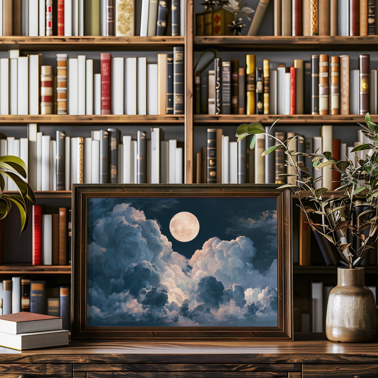 Moon Between The Clouds