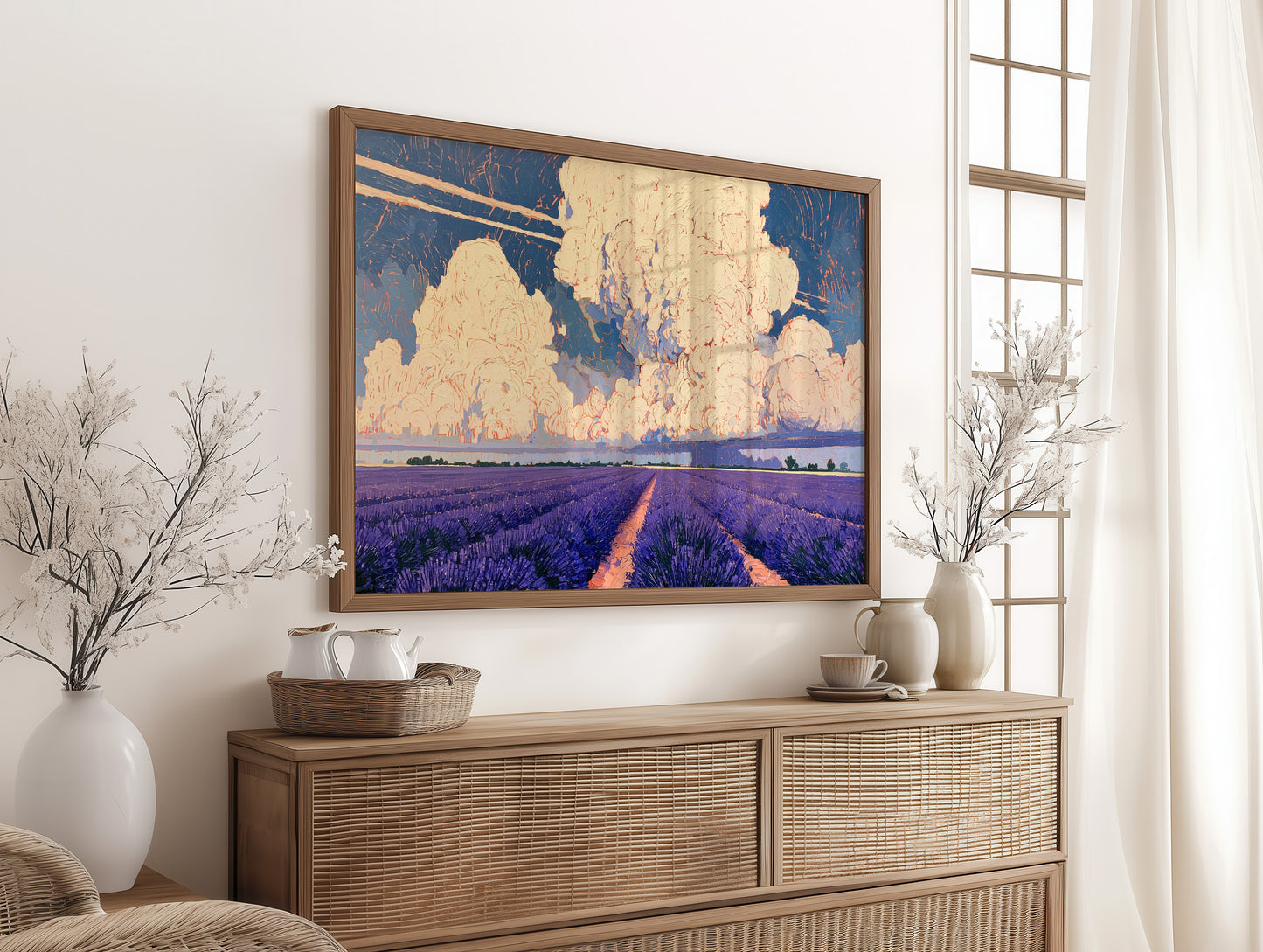 Lavender Rows To A Towering Sky