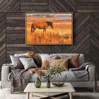 Bay Horse In Amber Grass