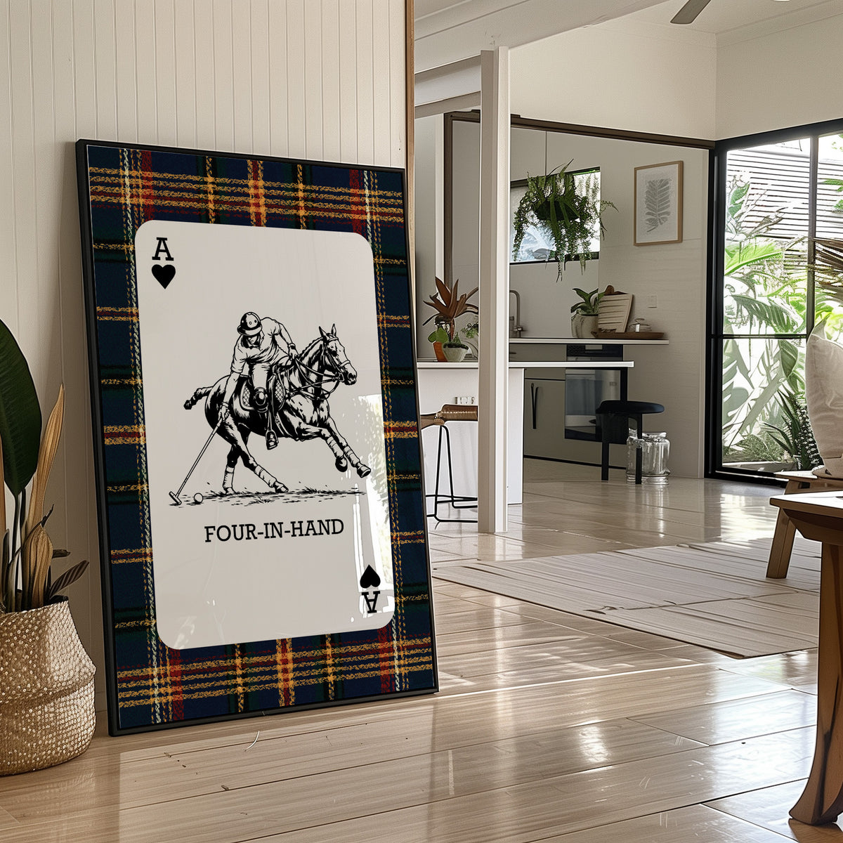 Ace of Hearts: Navy Tartan Polo