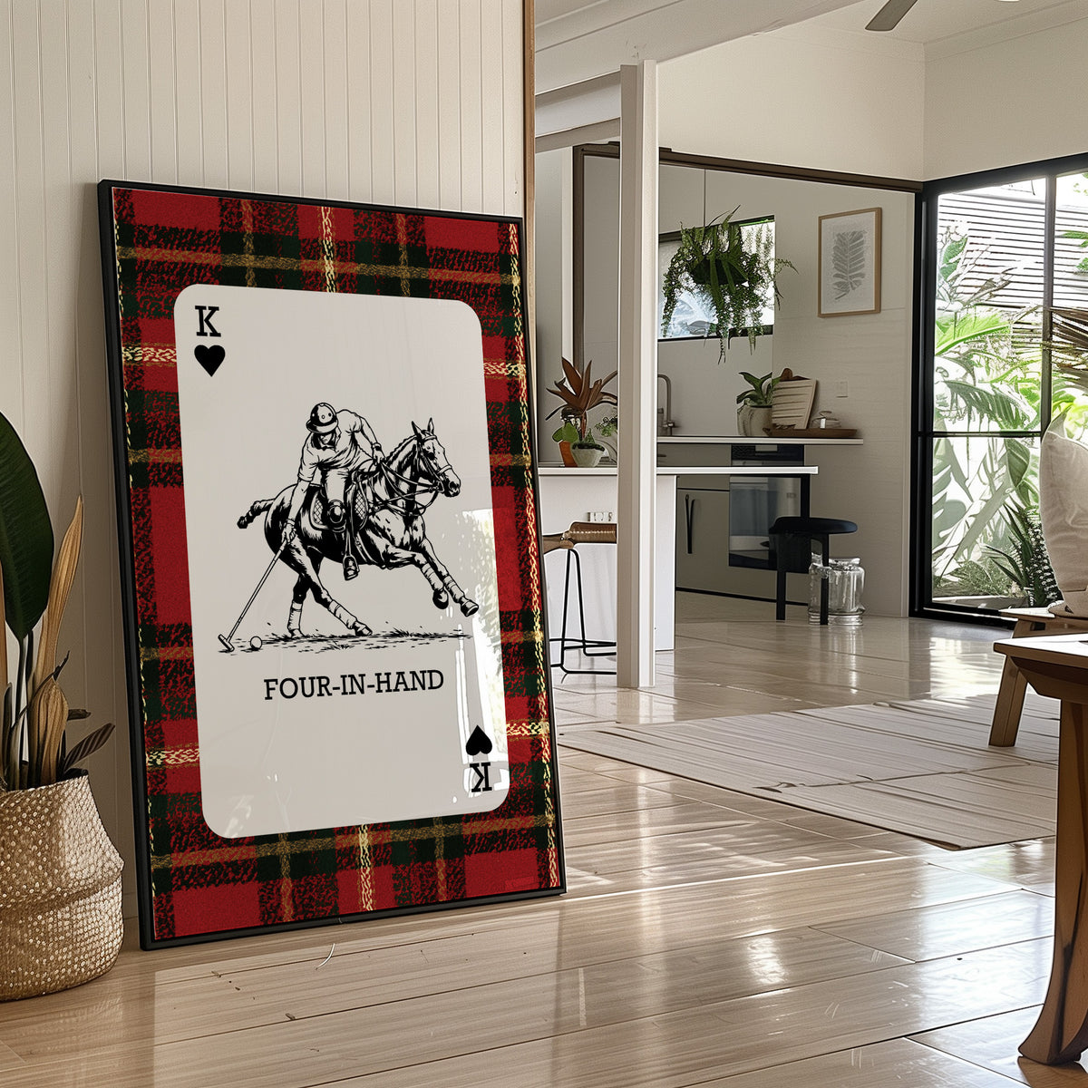 King of Hearts: Red Tartan Polo