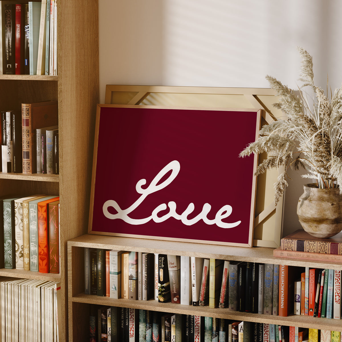 Bold Cursive Love in Burgundy