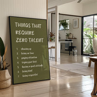 Things That Require Zero Talent, Olive Marker