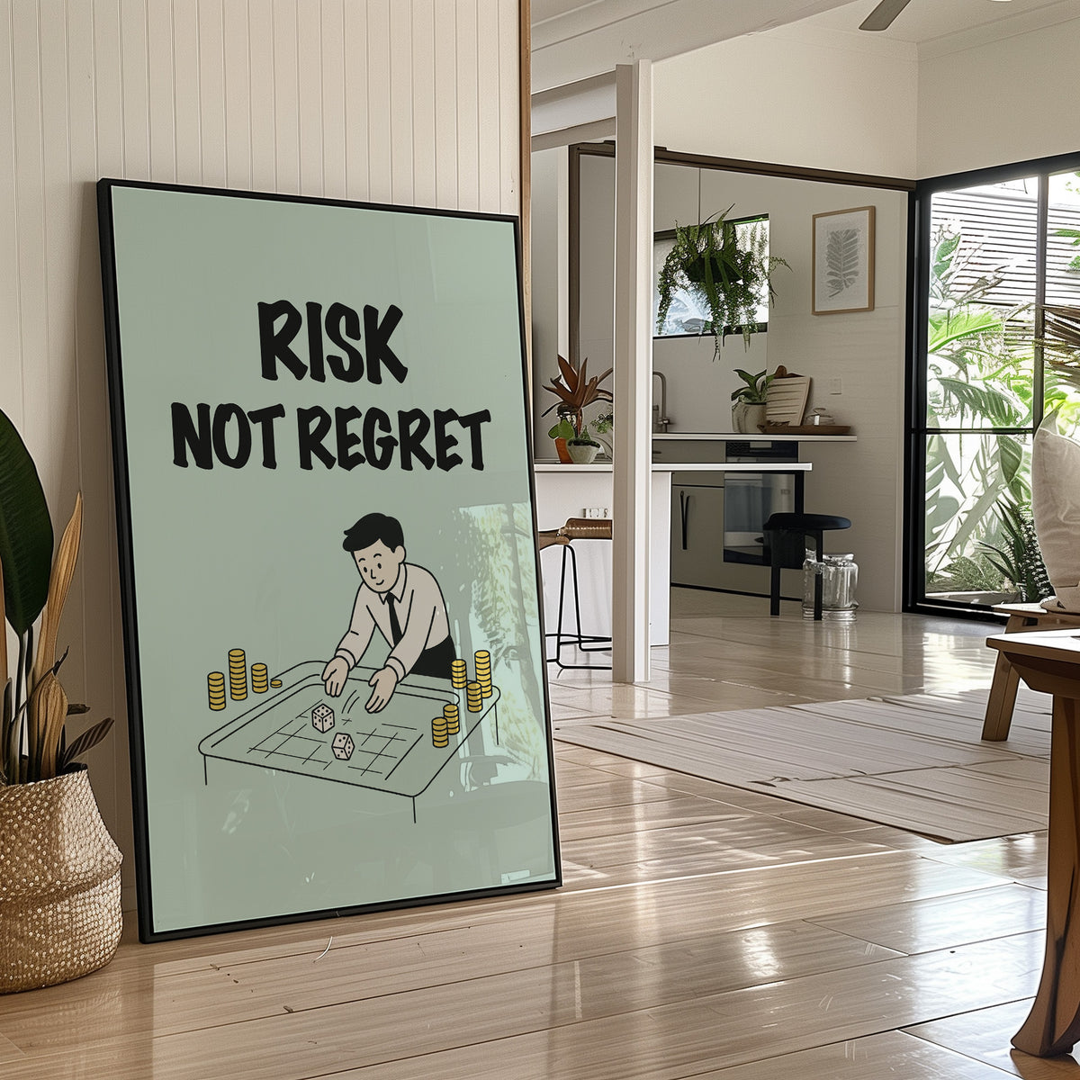 Risk Not Regret Dice Table Art
