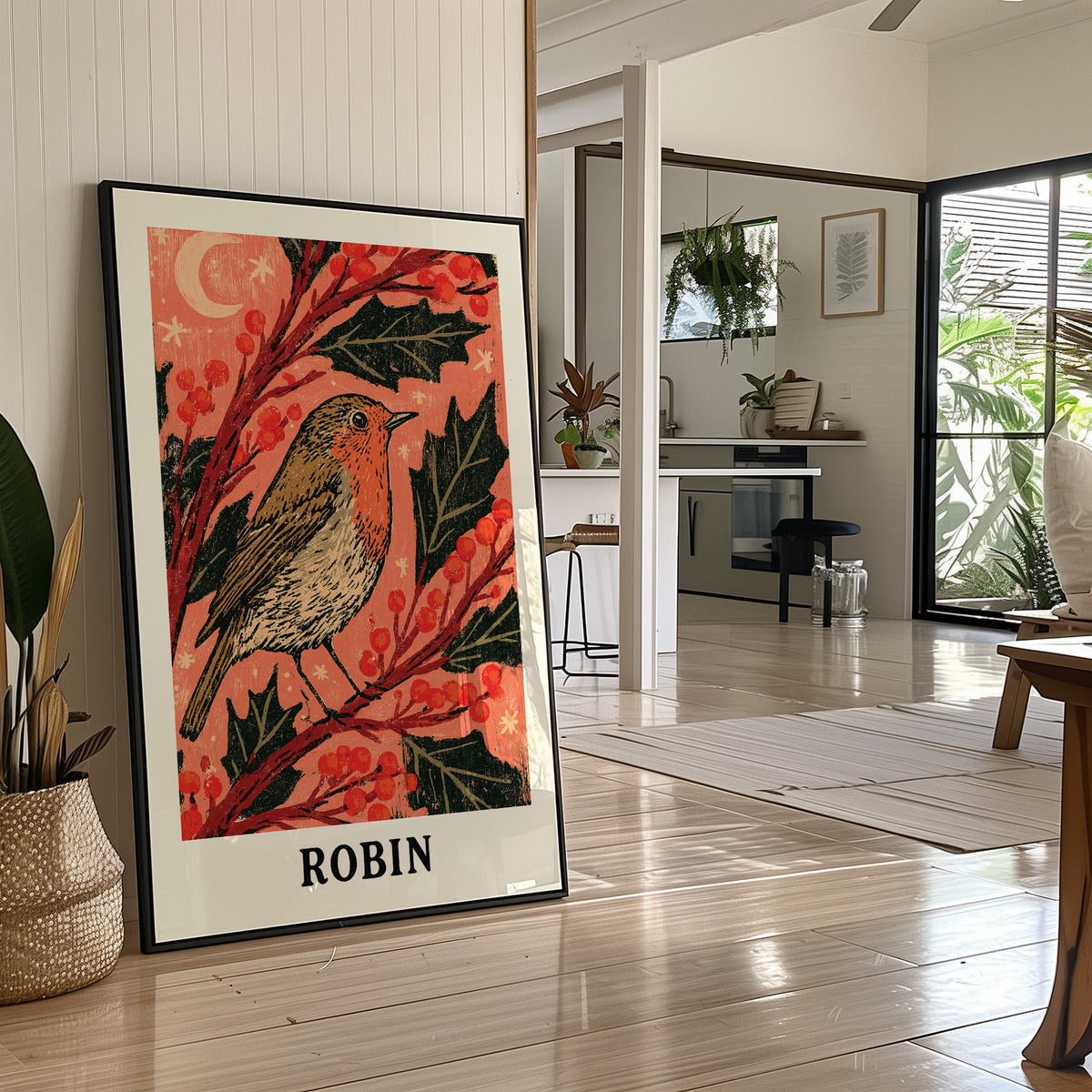 Robin Under a Crescent Moon
