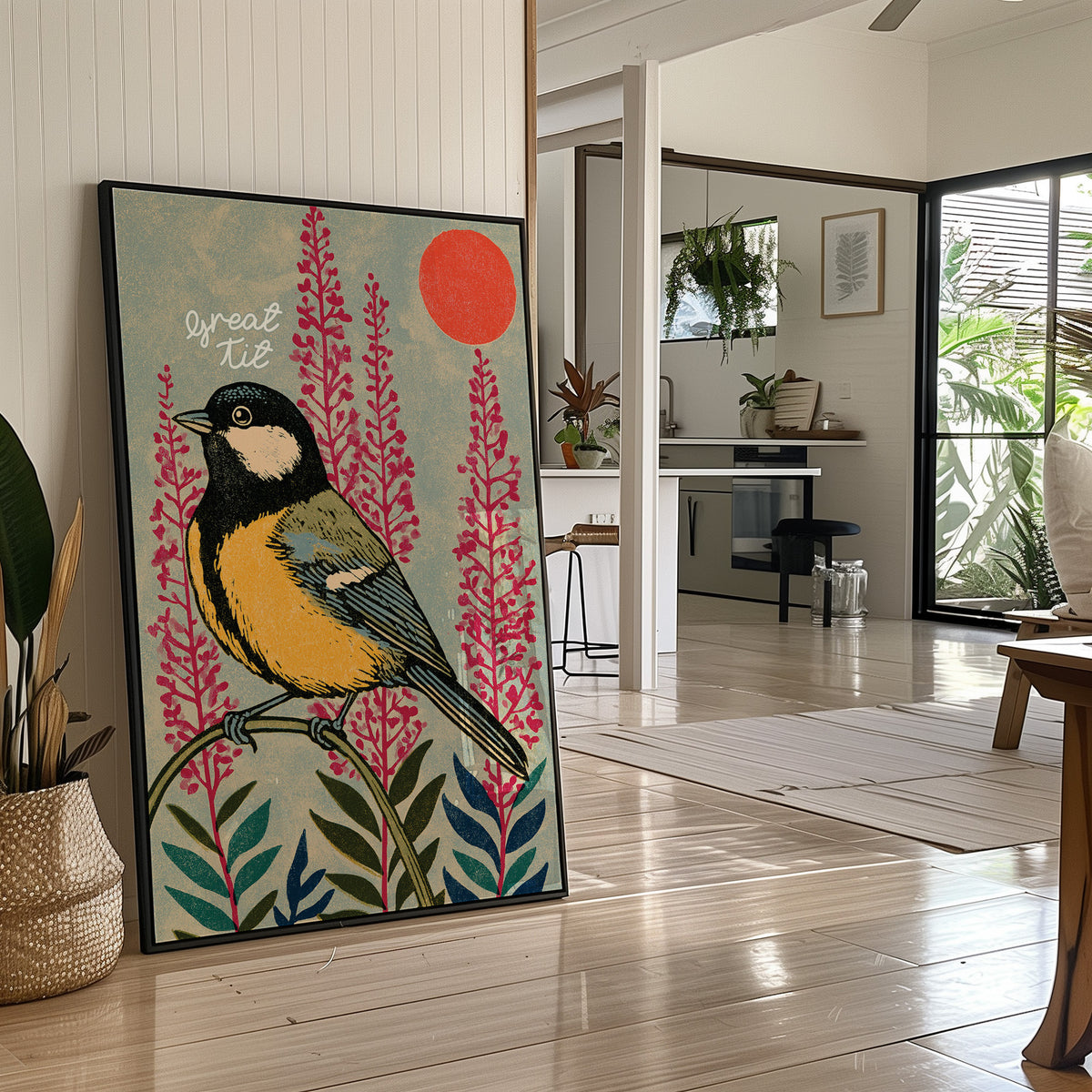 Great Tit and Rising Sun