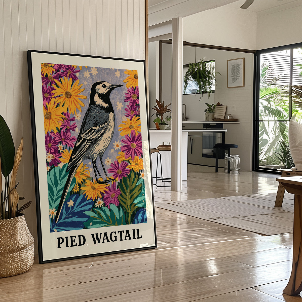Pied Wagtail in Wildflower Garden