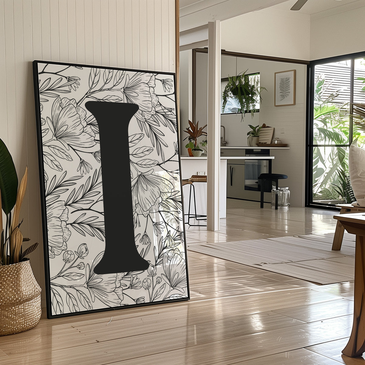 Botanical Letter I Monogram