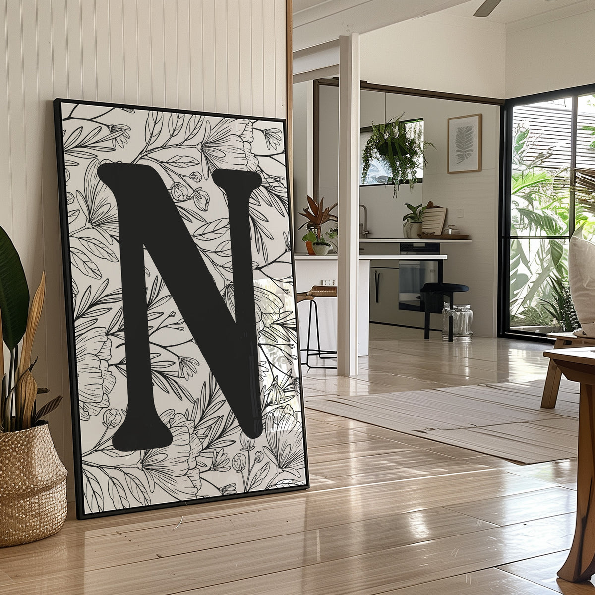 Botanical Letter N Monogram
