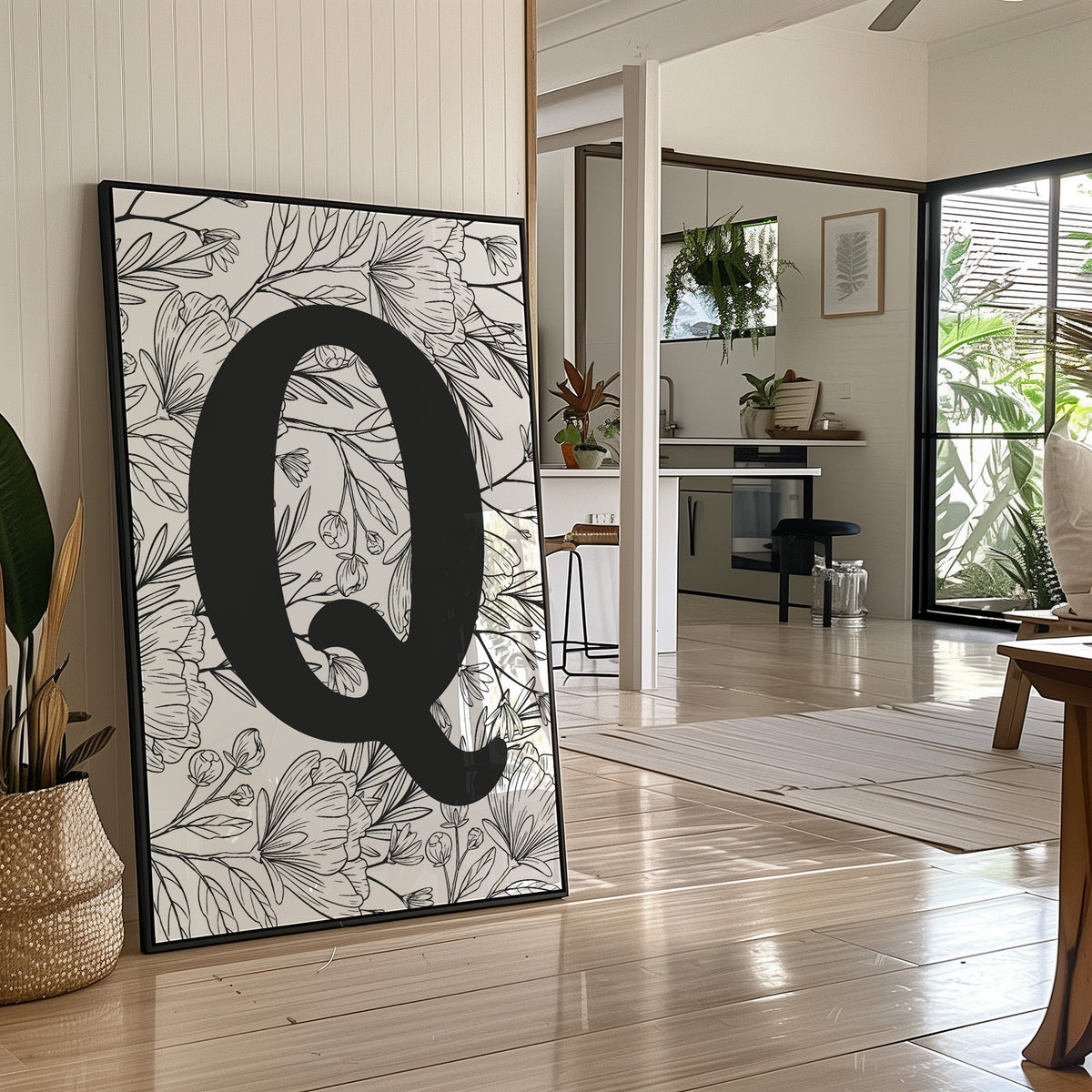Botanical Letter Q Monogram