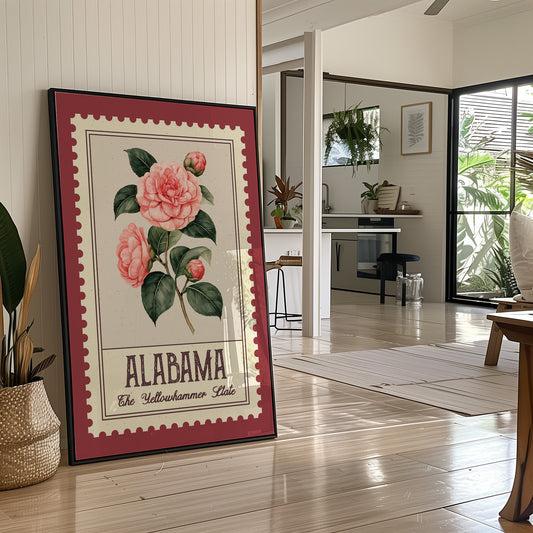 Alabama Camellia Postage Stamp
