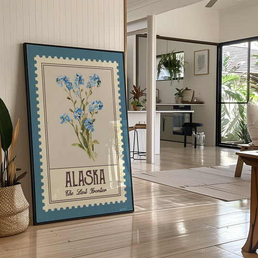 Alaska Forget-Me-Not Watercolor Stamp