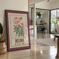 Indiana Peony Watercolor Stamp