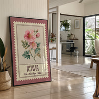 Iowa Wild Rose Watercolor Stamp