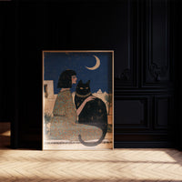 Moonlit Audience With Her Cat