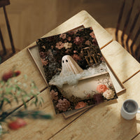 Boo ble Bath With A Side Of Judgment, print laid on a wooden table beside a white mug and flowers