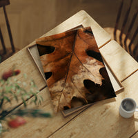 Oak ay, Ready For My Close Up, print laid on a wooden table beside a white mug and flowers