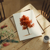 Solo Act, Standing Ovation, print laid on a wooden table beside a white mug and flowers