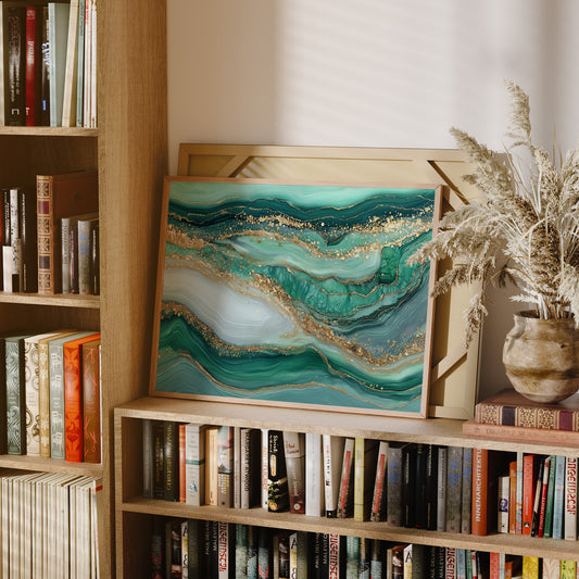 Emerald Tides in Gold