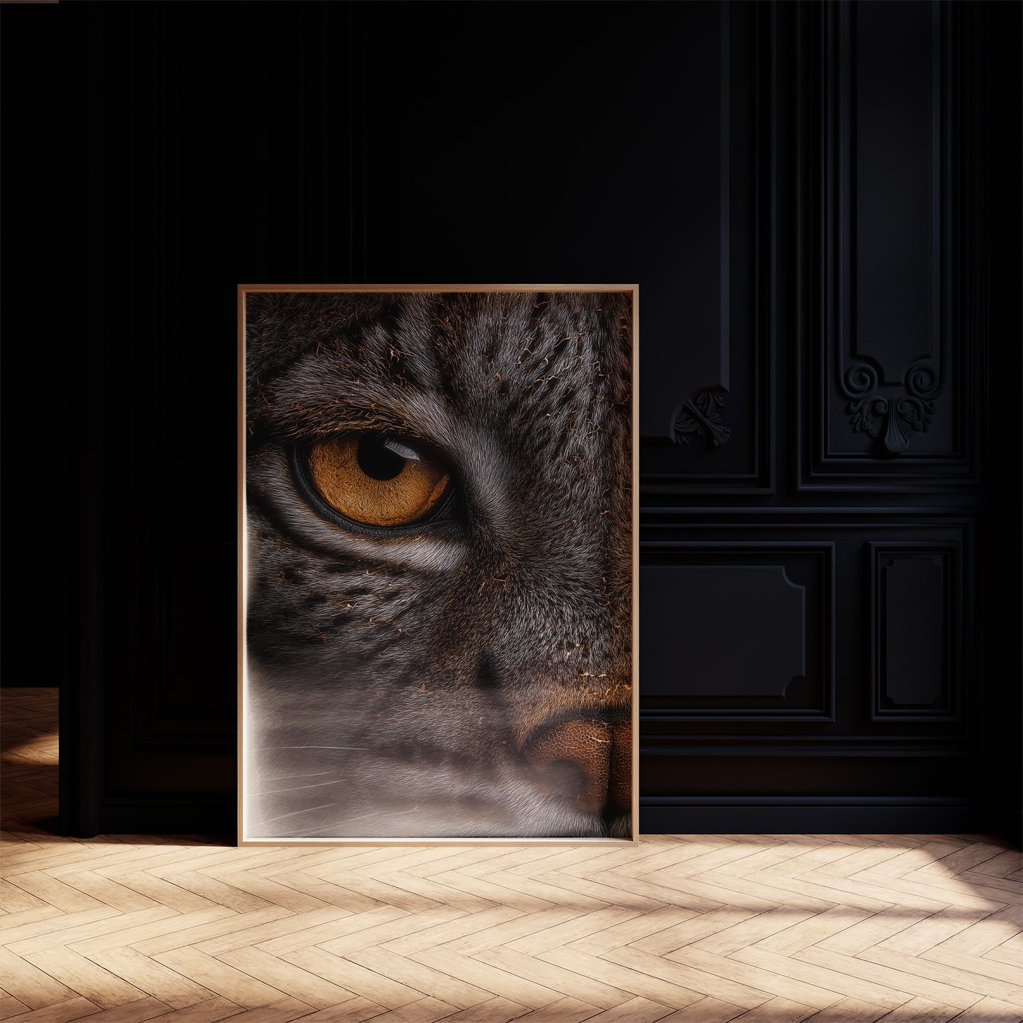 Golden Gaze Wild Cat Close Up
