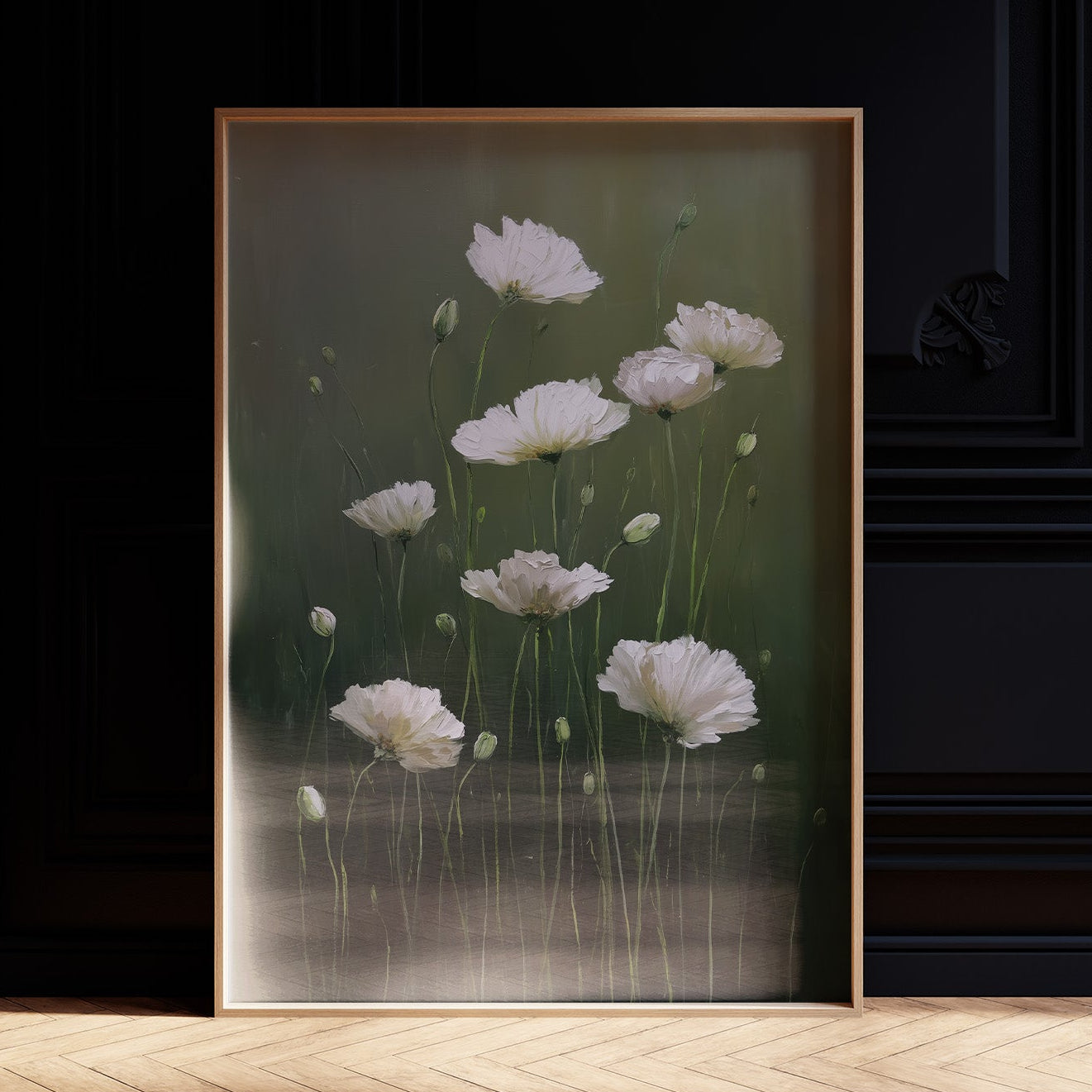 White Blooms in Quiet Green