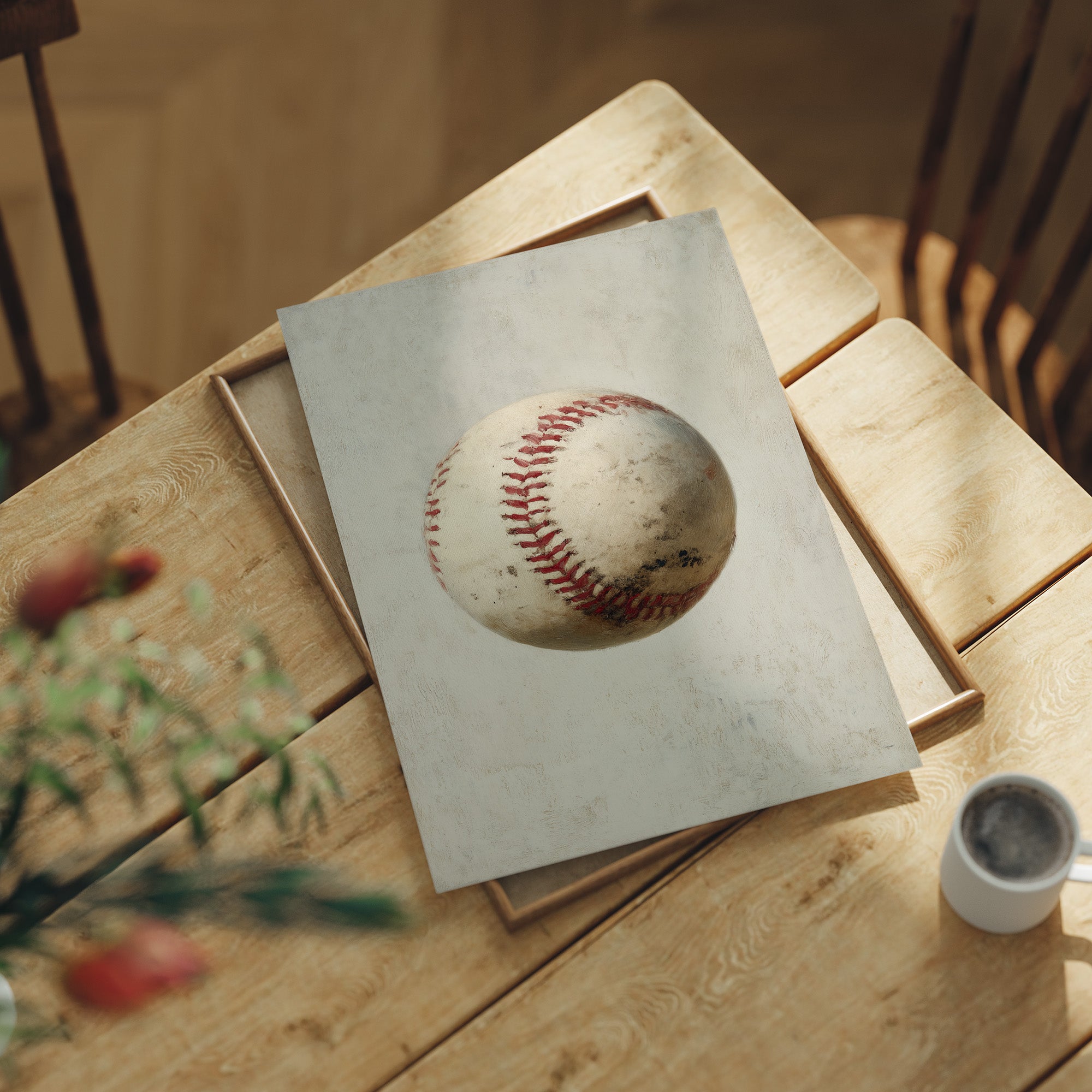 Vintage Baseball in Neutral Tones