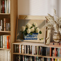 White Blooms in Blue Porcelain