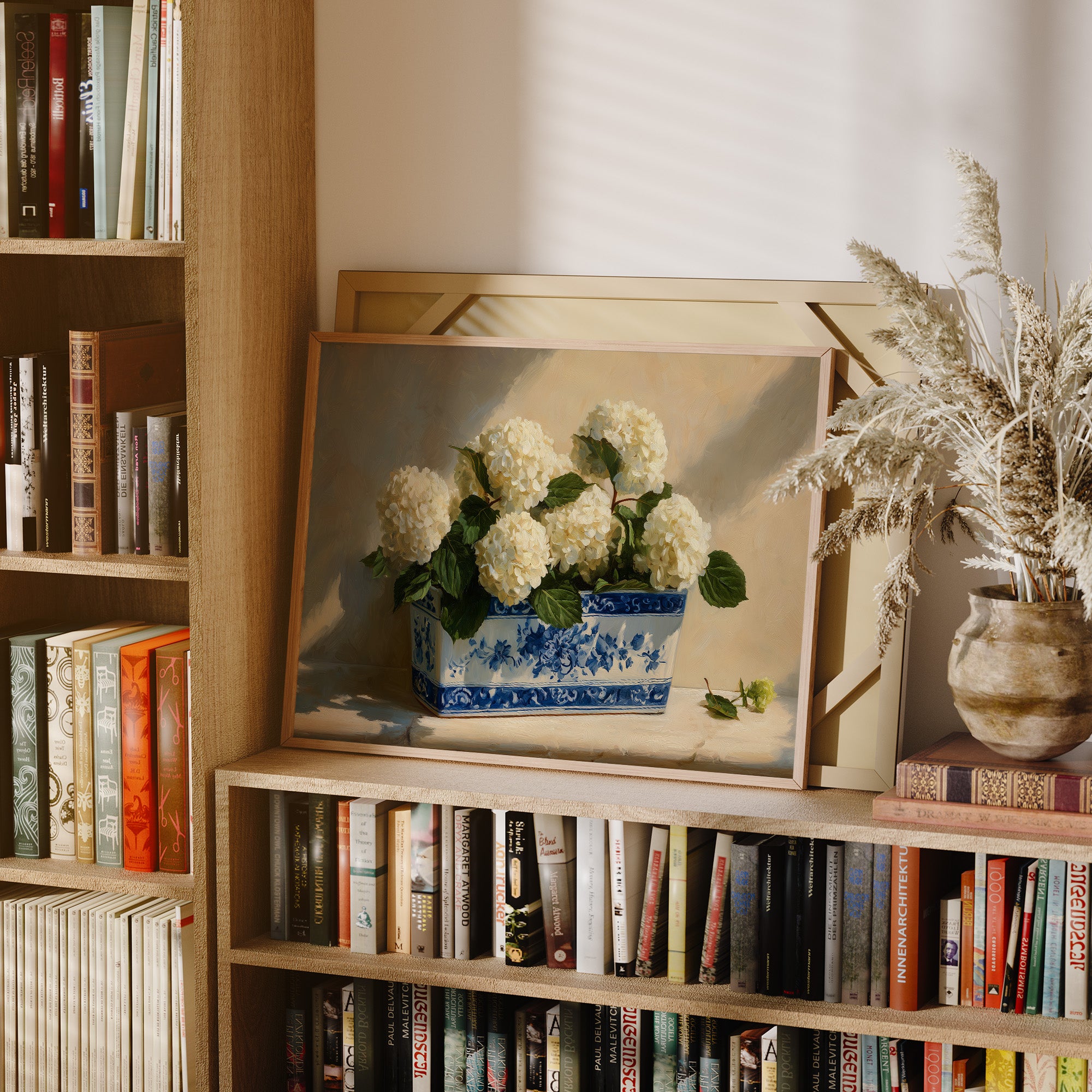 White Blooms in Blue Porcelain