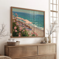 Blush Umbrellas by the Sea