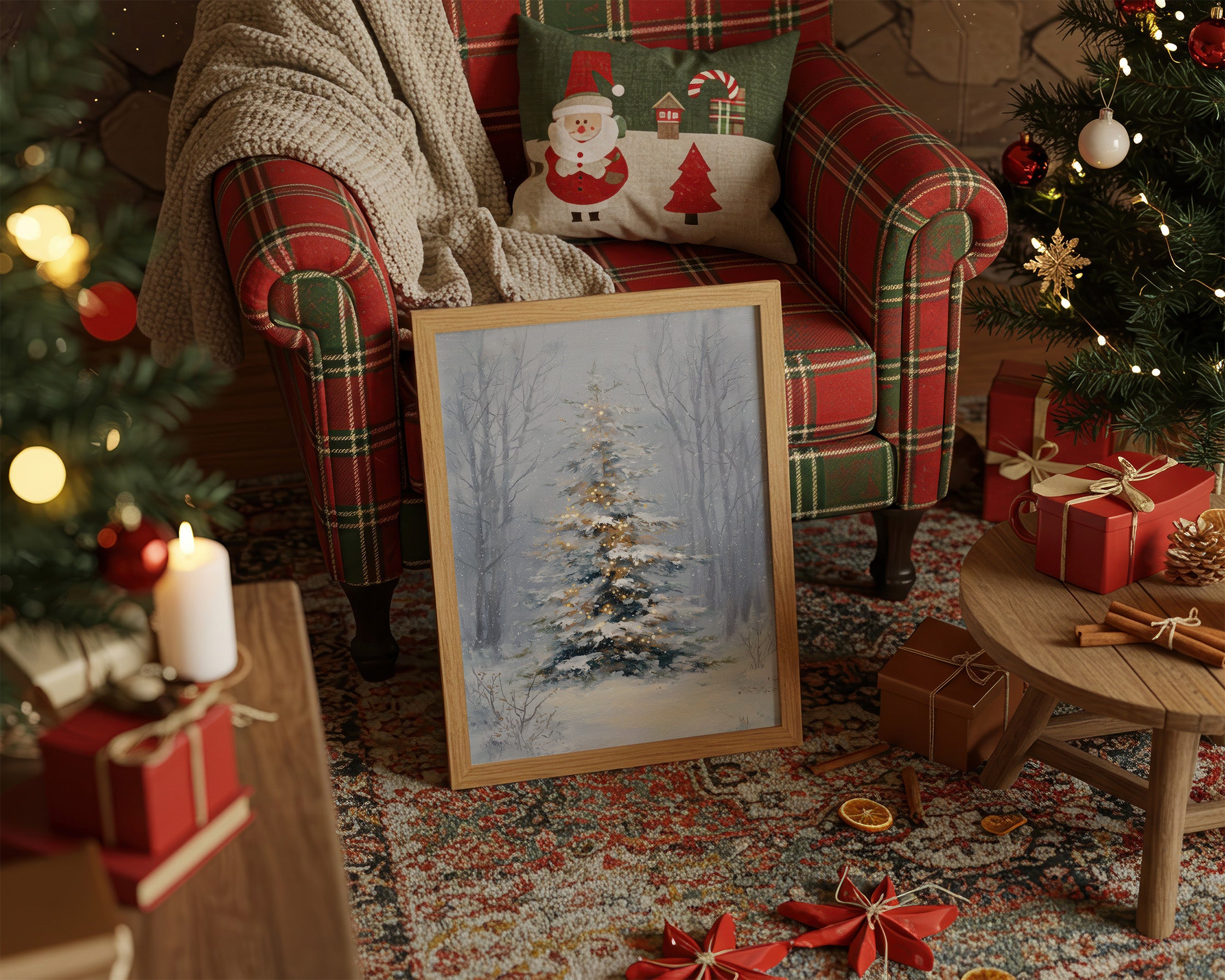 Golden Lights in Winter Silence