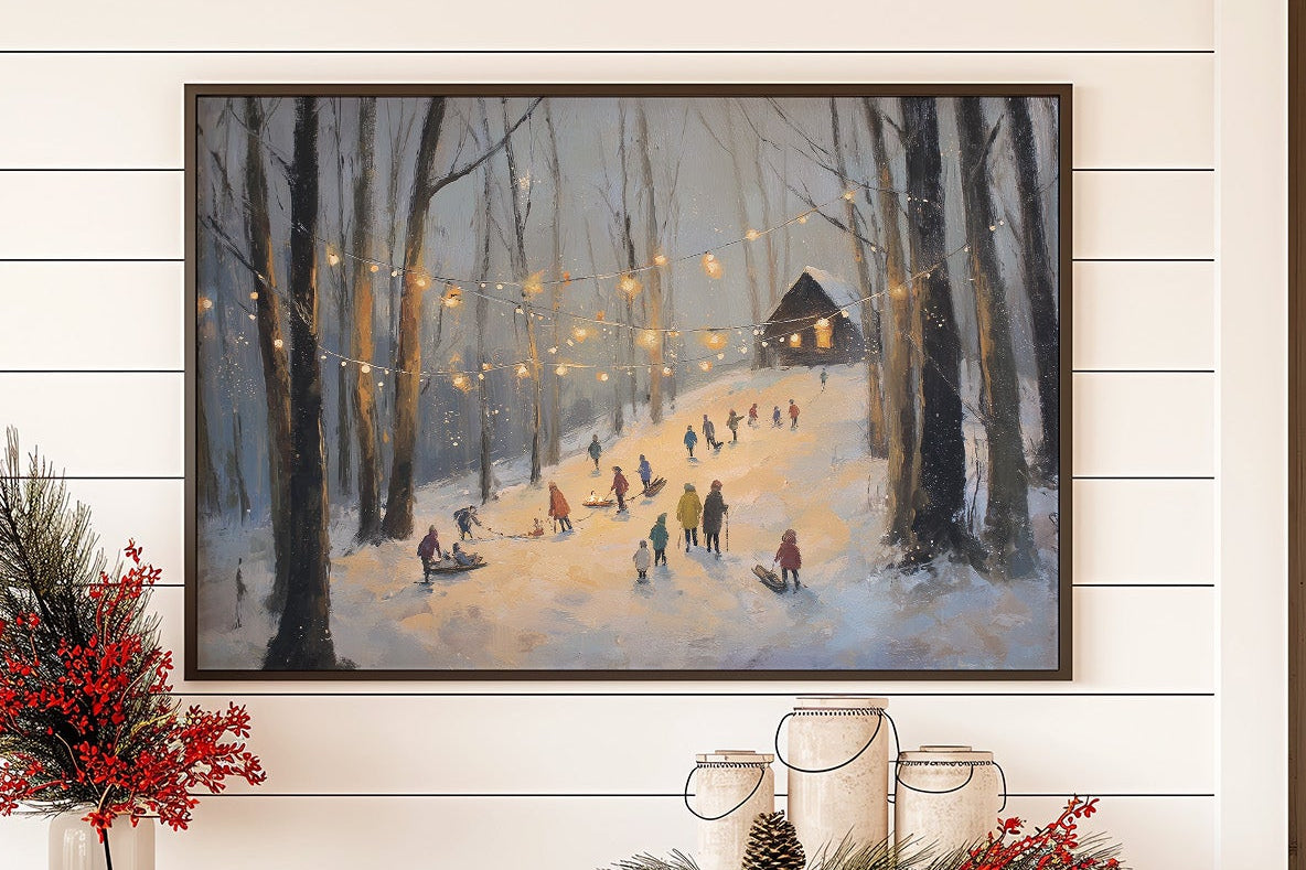 Lantern Glow in the Winter Woods