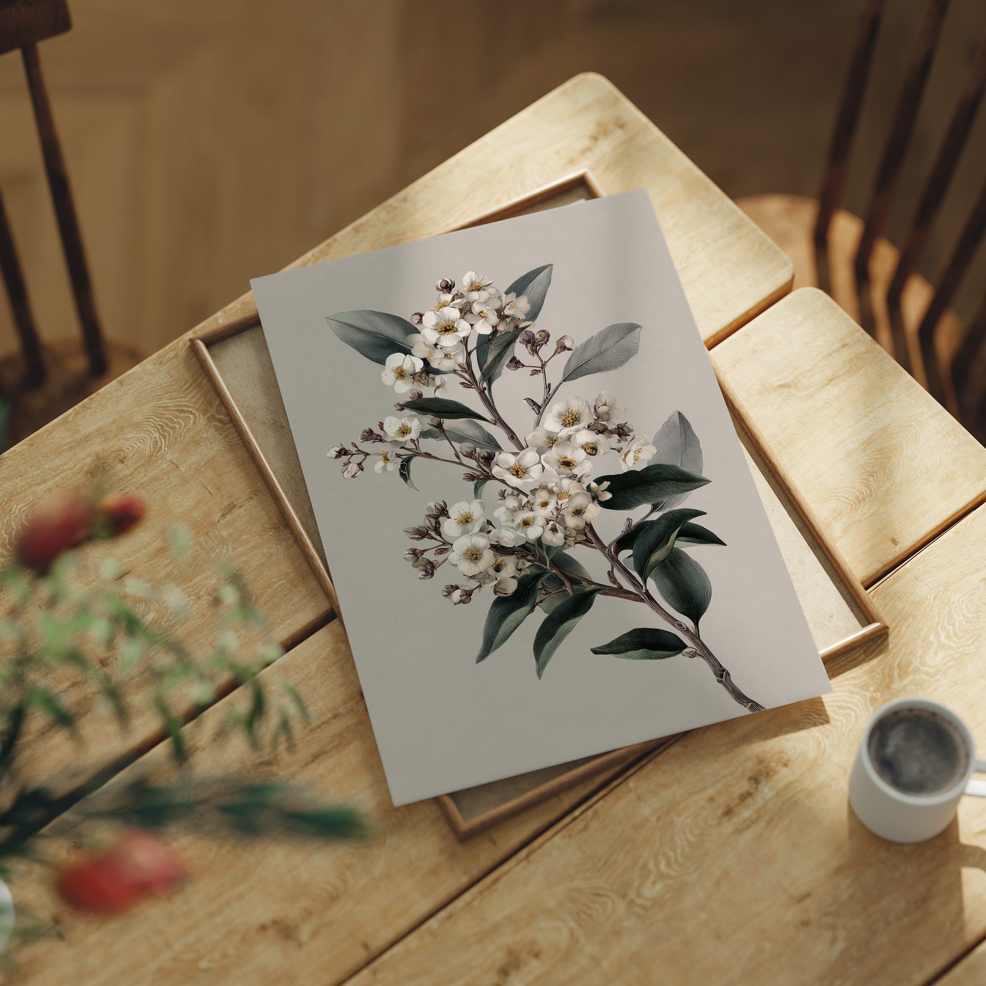 Ivory Blossoms On Quiet Branch