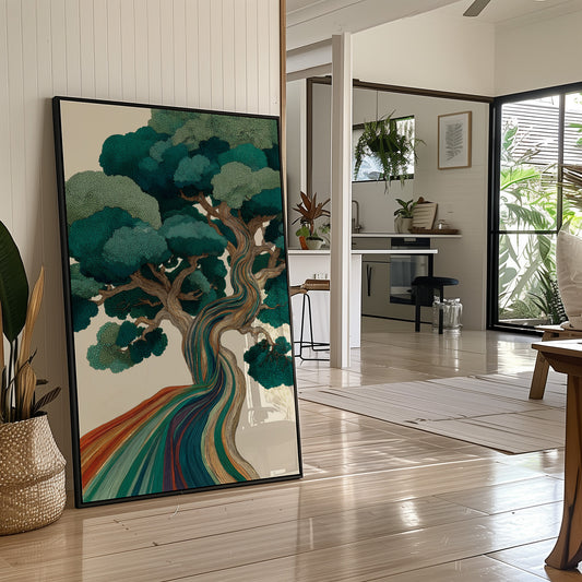 River of Color Through Pines