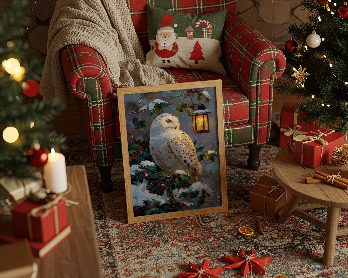 Snowy Owl By Lantern Glow