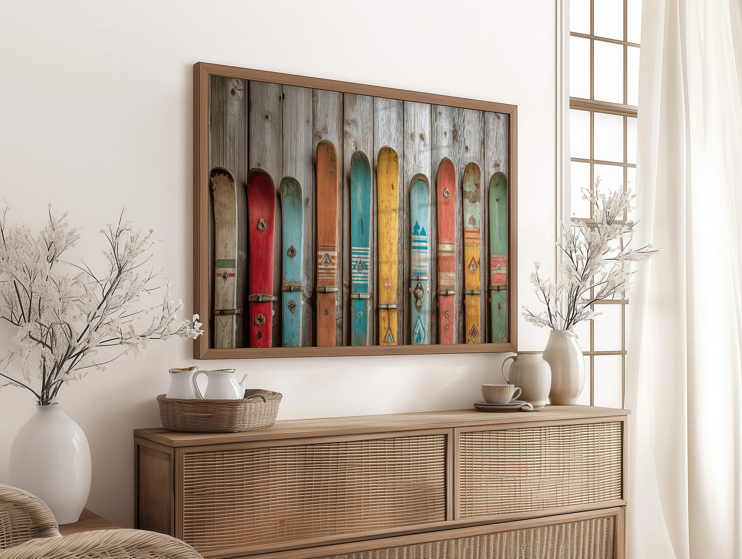 Colors Rest Against Weathered Wood