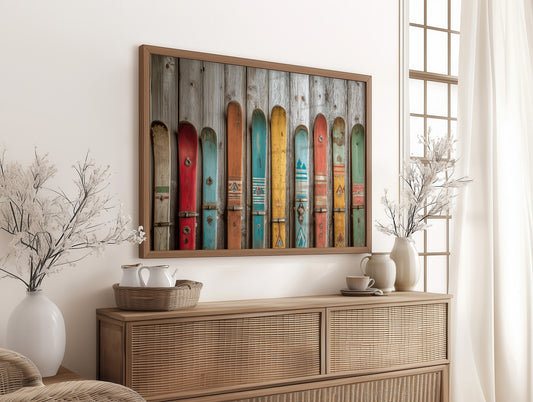 Colors Rest Against Weathered Wood