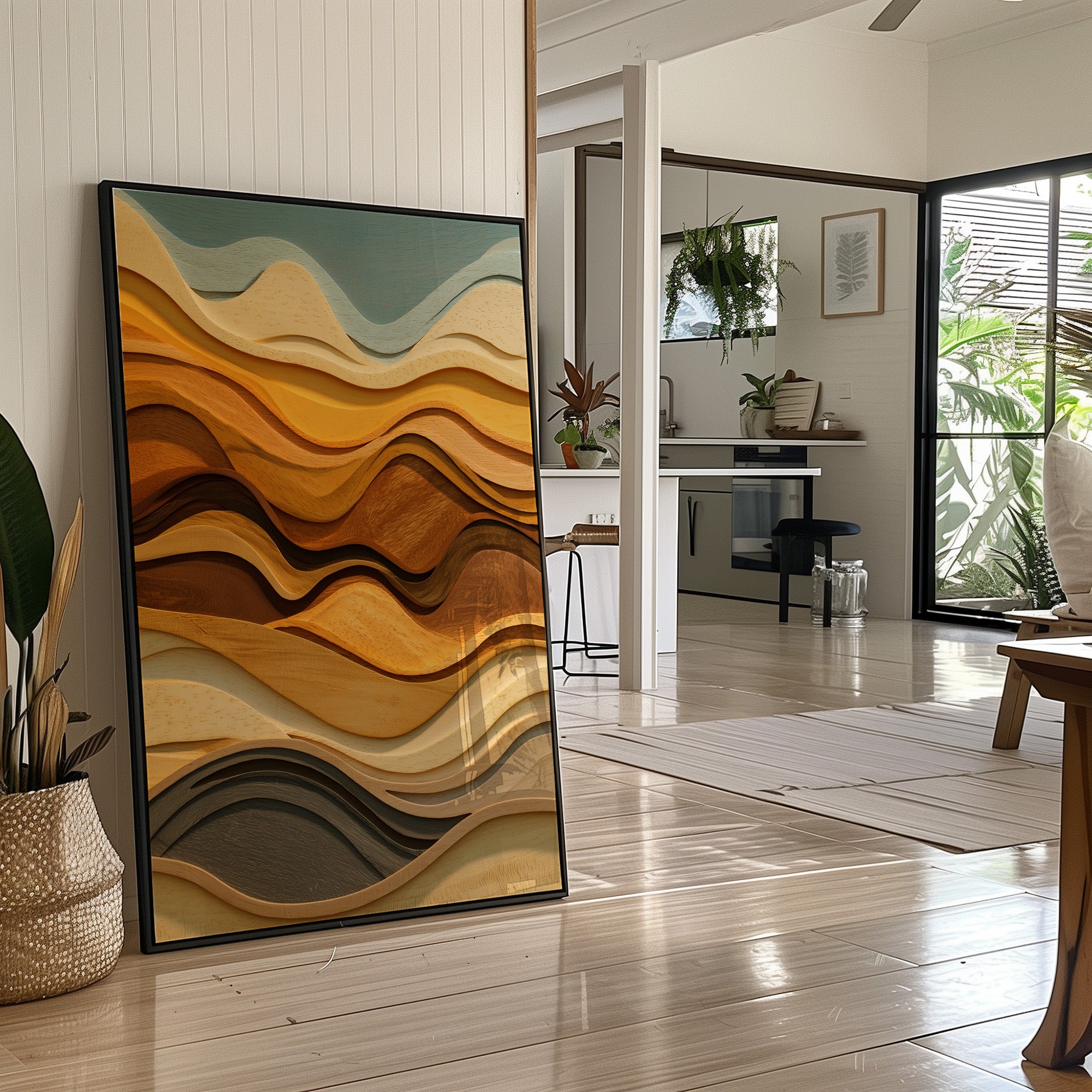 Carved Waves In Warm Grain