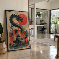 Dragon Rising Over Crimson Sun