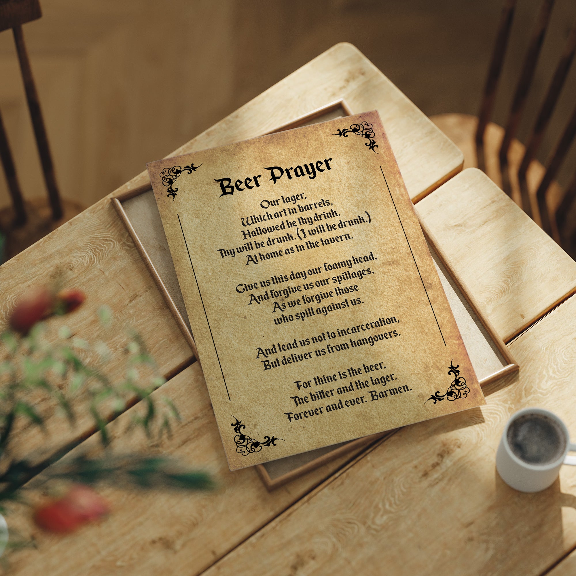 A Tavern Toast in Old Script