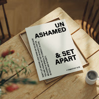 Unashamed and Set Apart